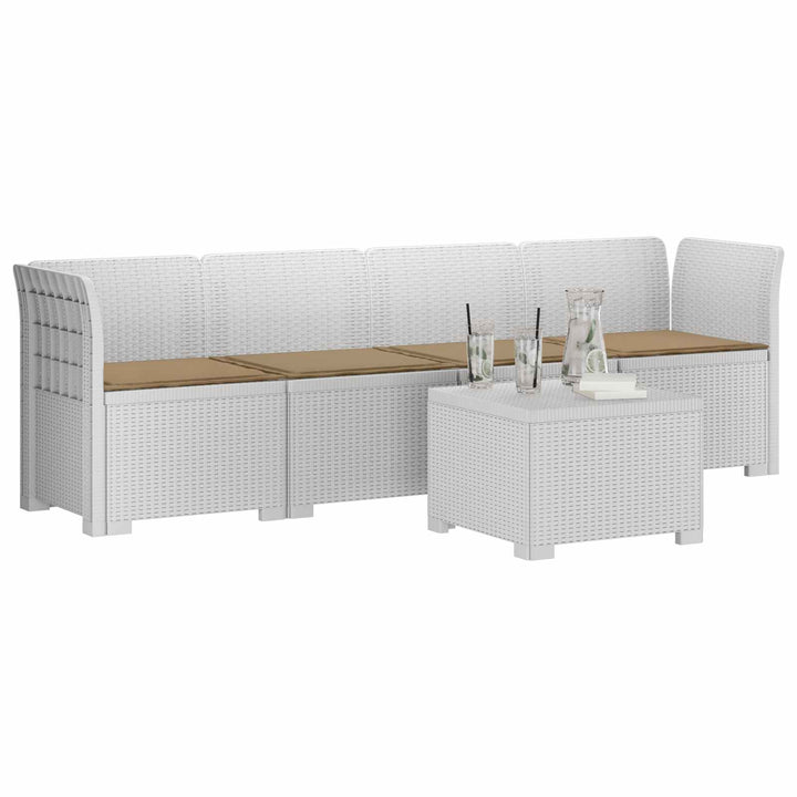 4-personers have-sofa med puder i rattan-look PP Hvid