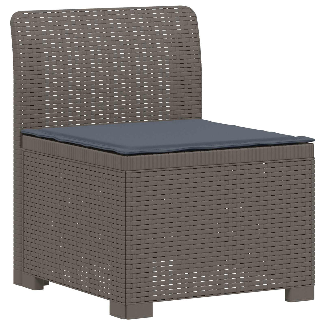 4-personers have-sofa med puder i rattan-look PP Lysegrå