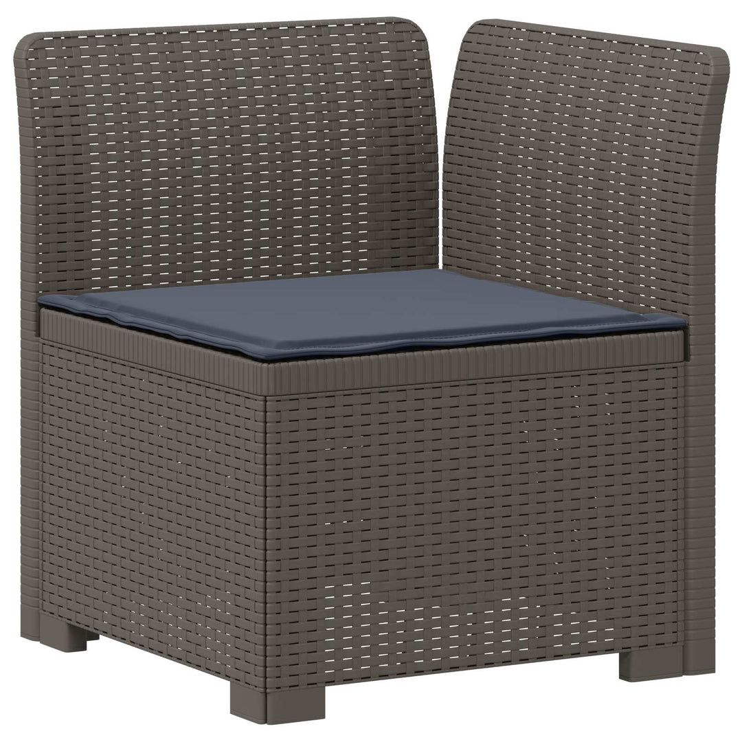 4-personers have-sofa med puder i rattan-look PP Lysegrå