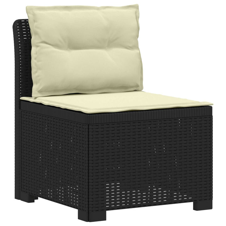 4-personers have-sofa med puder i rattan-look PP Antracit