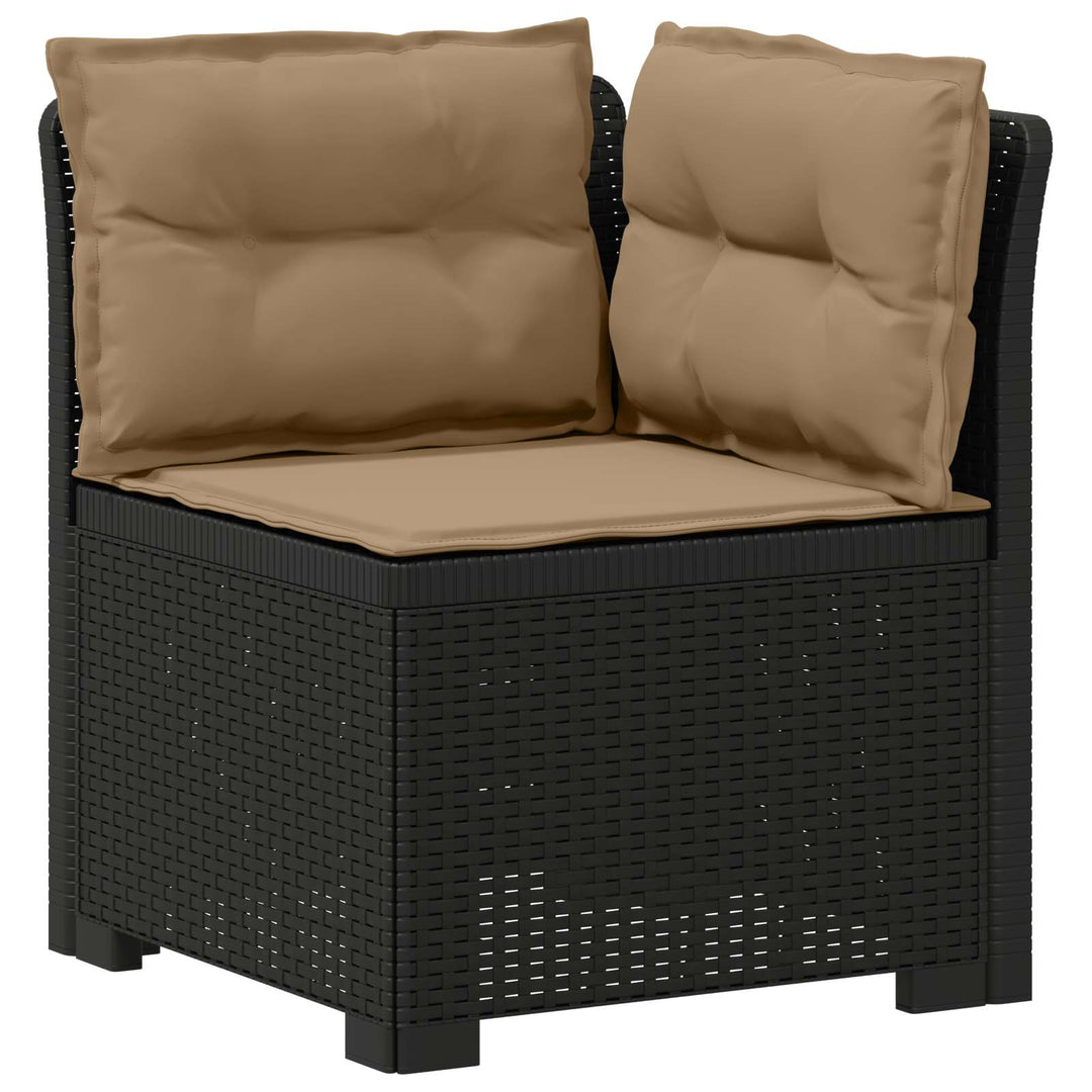 4-personers have-sofa med puder i rattan-look PP Antracit