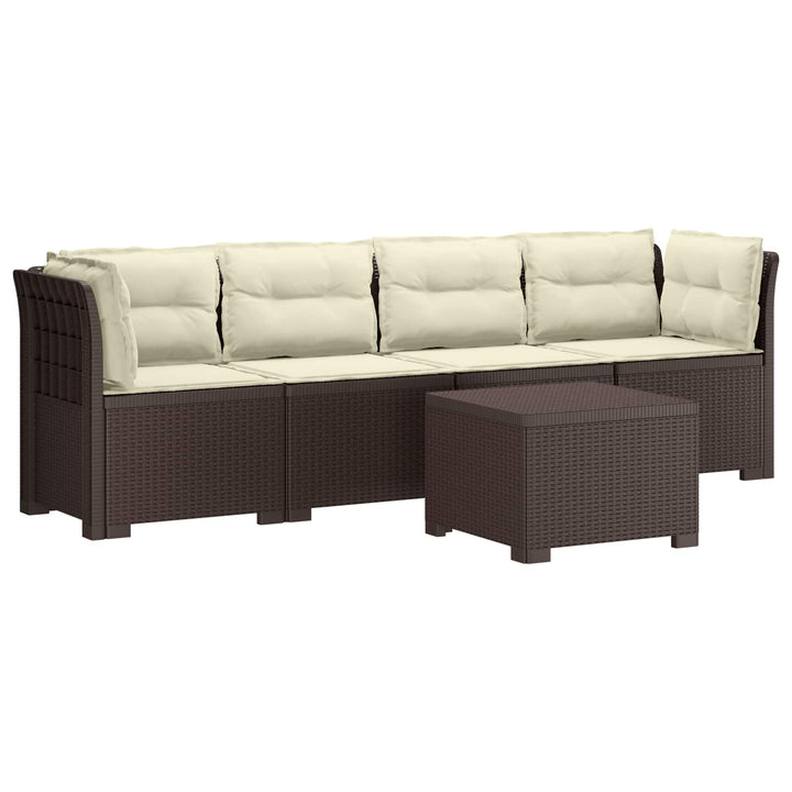 4-personers have-sofa med puder i rattan-look PP Brun