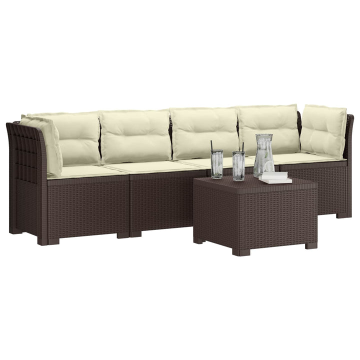 4-personers have-sofa med puder i rattan-look PP Brun