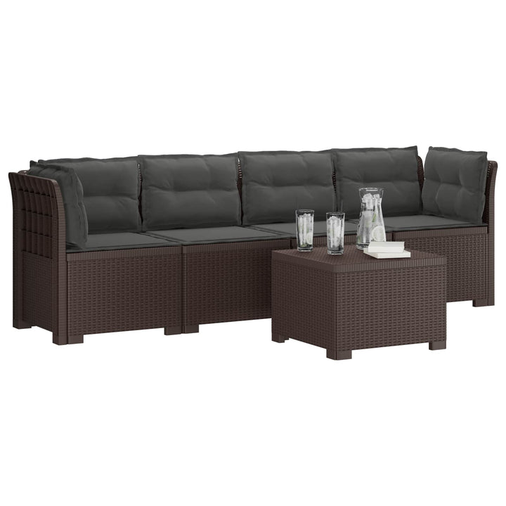 4-personers have-sofa med puder i rattan-look PP Brun