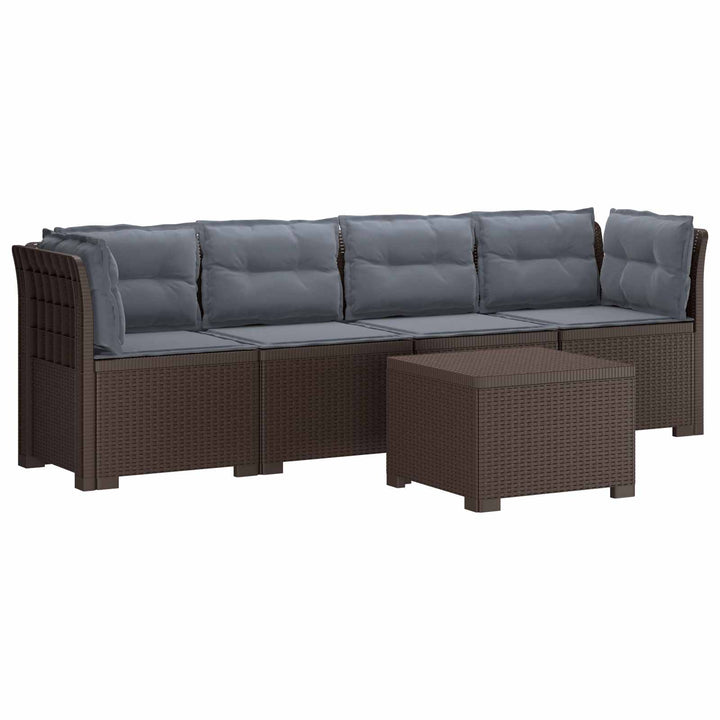 4-personers have-sofa med puder i rattan-look PP Brun