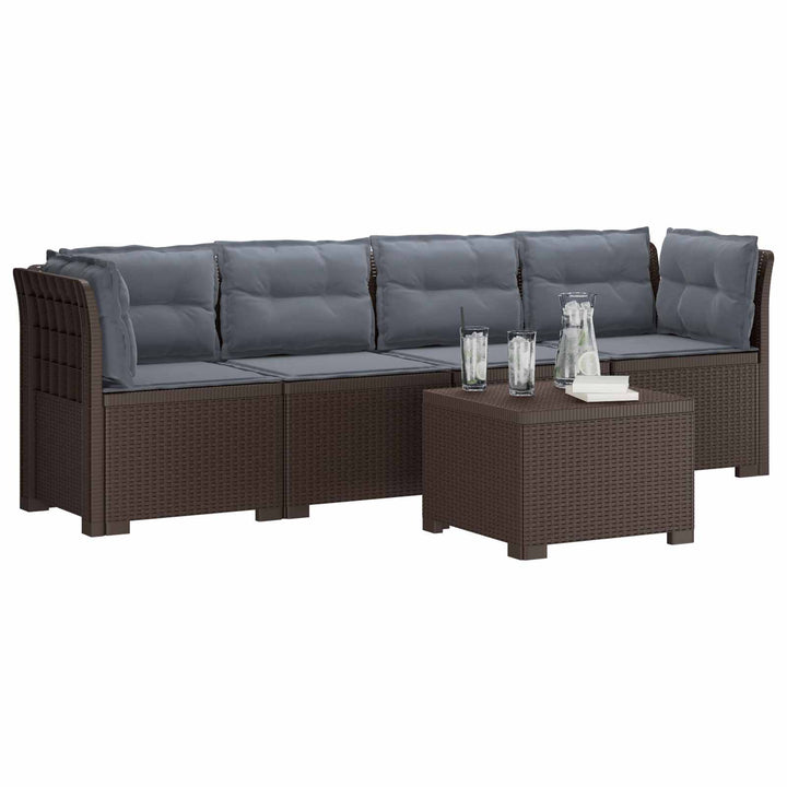 4-personers have-sofa med puder i rattan-look PP Brun