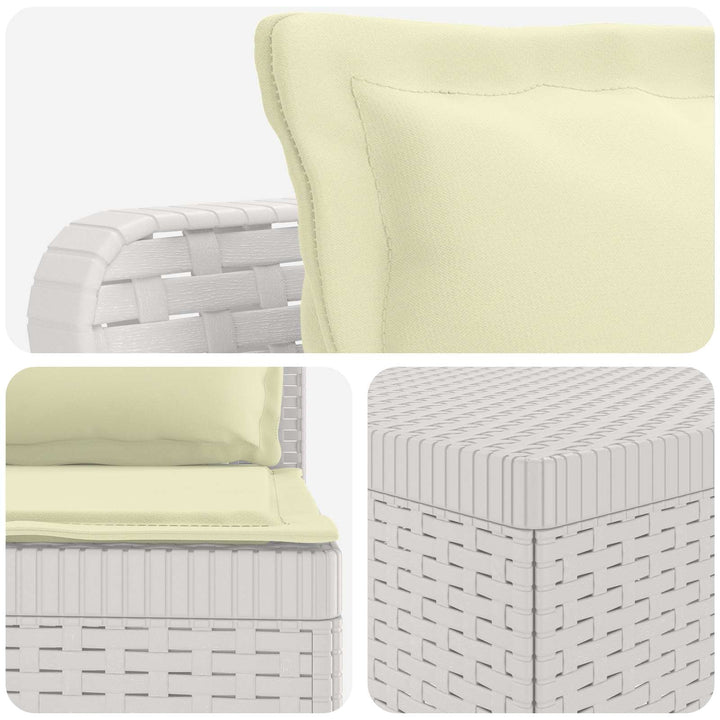 4-personers have-sofa med puder i rattan-look PP Hvid