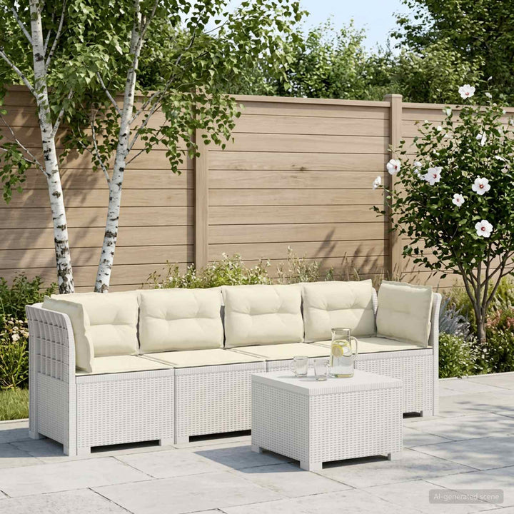 4-personers have-sofa med puder i rattan-look PP Hvid