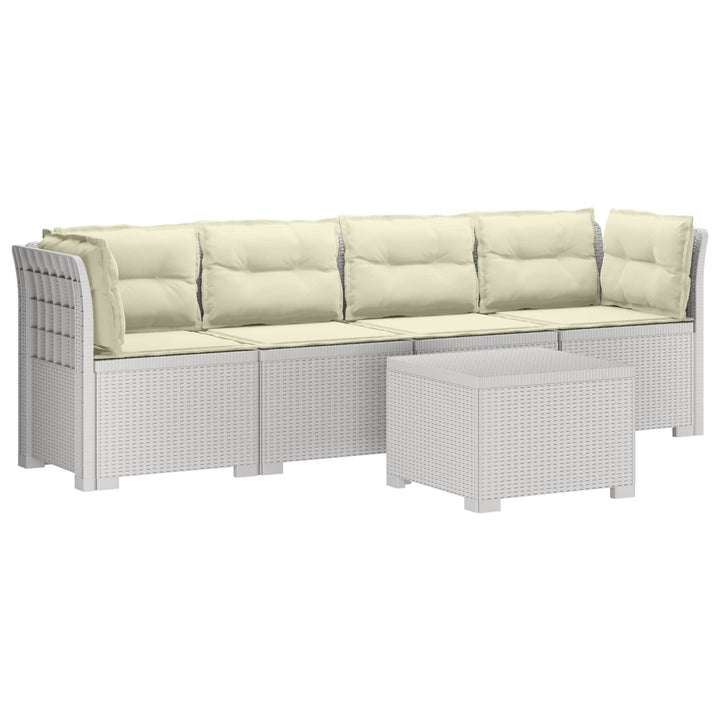 4-personers have-sofa med puder i rattan-look PP Hvid