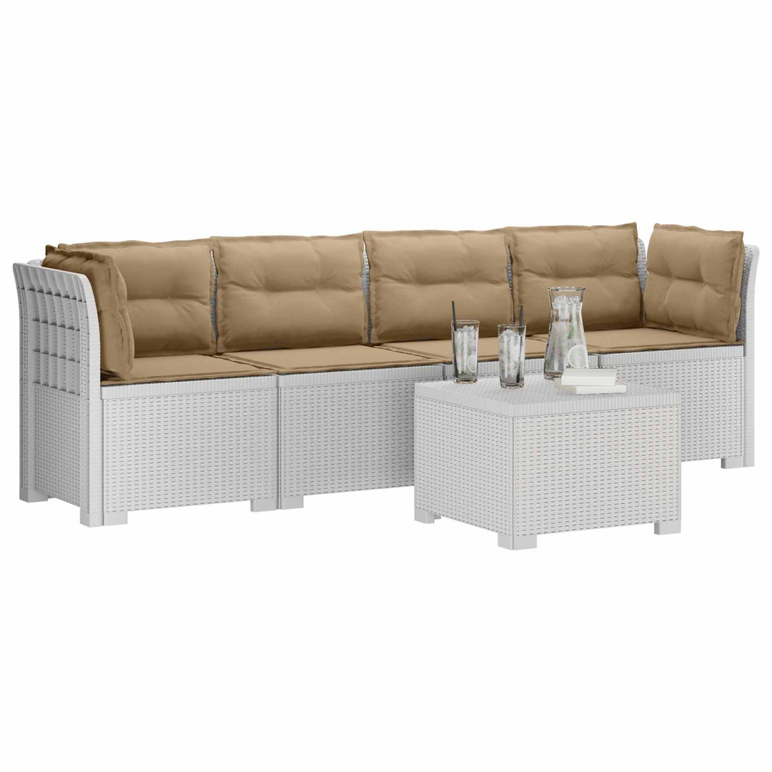 4-personers have-sofa med puder i rattan-look PP Hvid