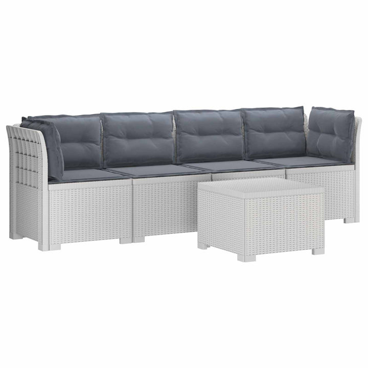 4-personers have-sofa med puder i rattan-look PP Hvid