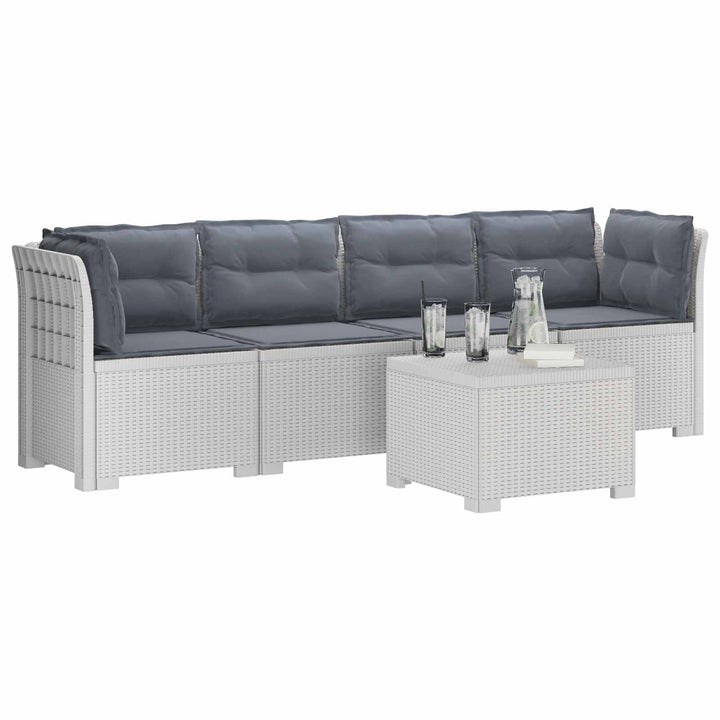 4-personers have-sofa med puder i rattan-look PP Hvid
