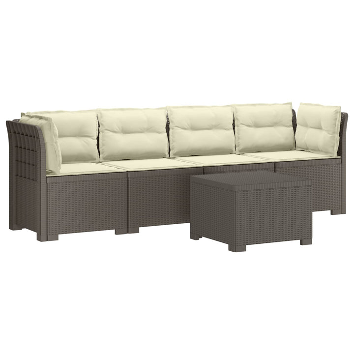 4-personers have-sofa med puder i rattan-look PP Lysegrå