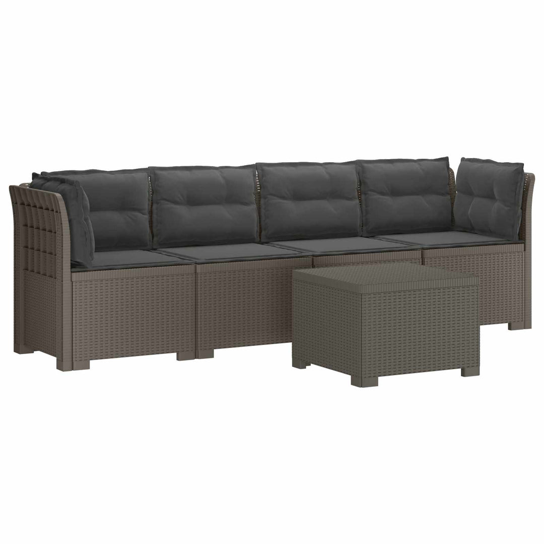 4-personers have-sofa med puder i rattan-look PP Lysegrå