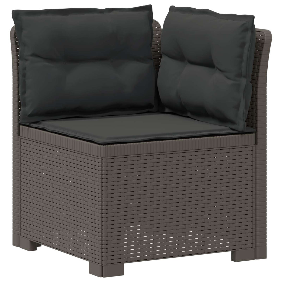 4-personers have-sofa med puder i rattan-look PP Lysegrå
