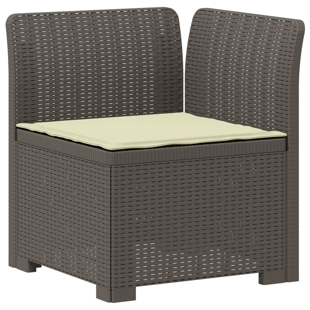5-personers Havemøbel Sofa med Hynder Rattan Look PP Lysegrå