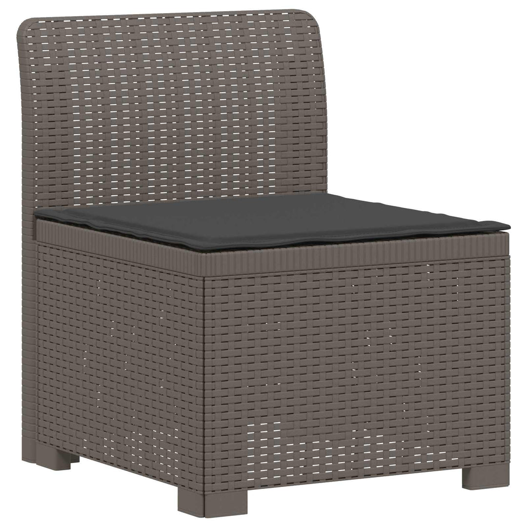 5-personers Havemøbel Sofa med Hynder Rattan Look PP Lysegrå