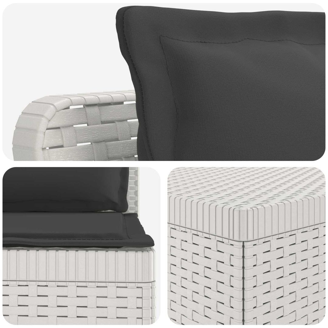 5-personers Havemøbel Sofa med Hynder Rattan Look PP Hvid