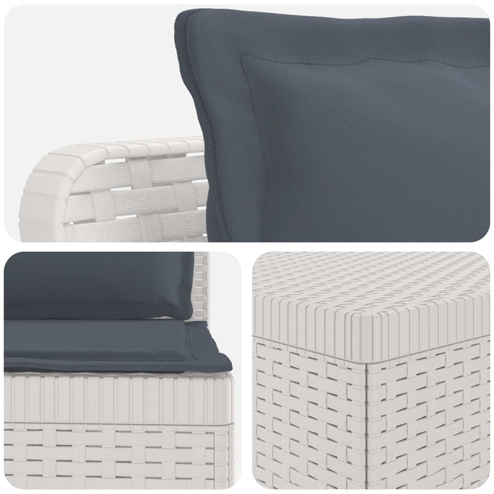5-personers Havemøbel Sofa med Hynder Rattan Look PP Hvid