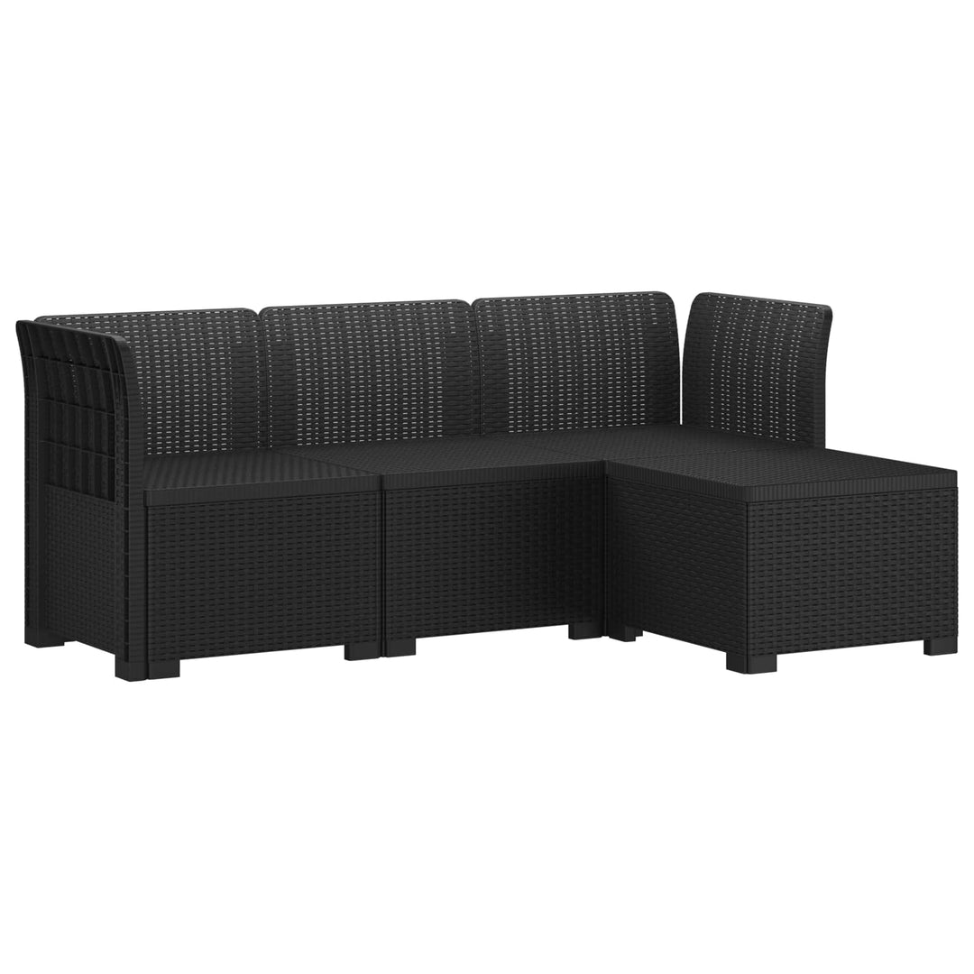 4-personers Have Sofa Rattan Look PP Antracit