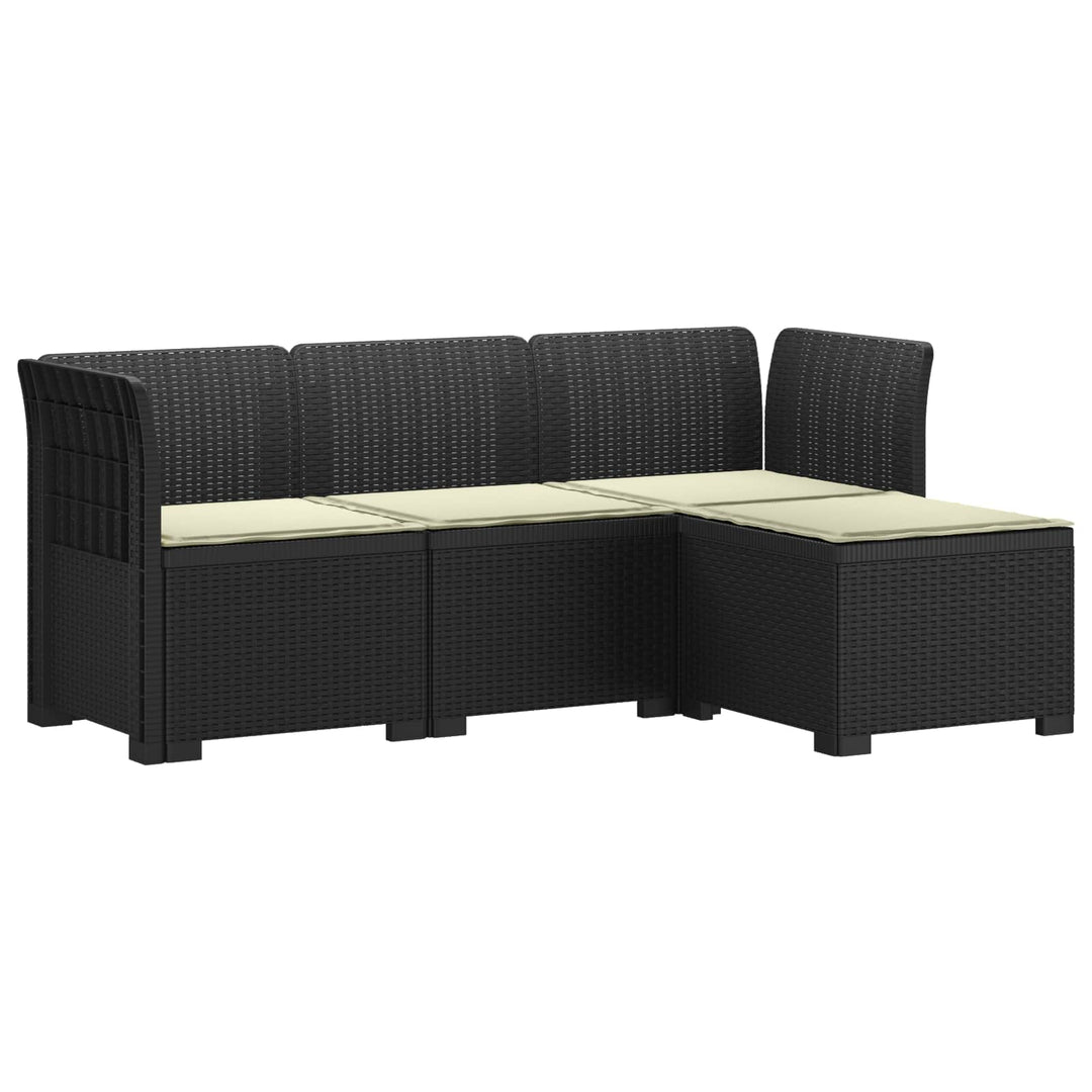 4-personers Have Sofa med Hynder Rattan Look PP Antracit