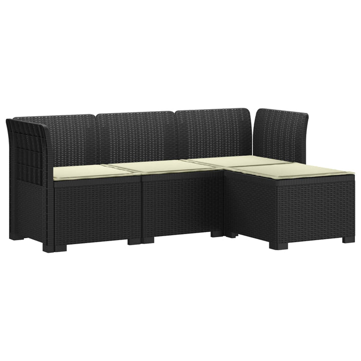 4-personers Have Sofa med Hynder Rattan Look PP Antracit
