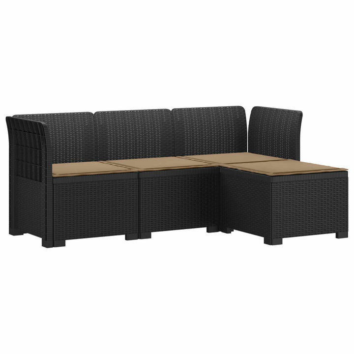 4-personers Have Sofa med Hynder Rattan Look PP Antracit