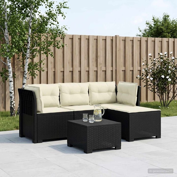 4-personers Have Sofa med Hynder Rattan Look PP Antracit