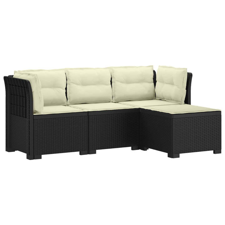 4-personers Have Sofa med Hynder Rattan Look PP Antracit