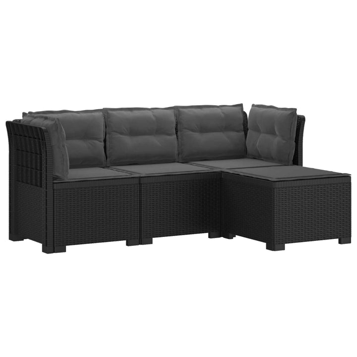 4-personers Have Sofa med Hynder Rattan Look PP Antracit