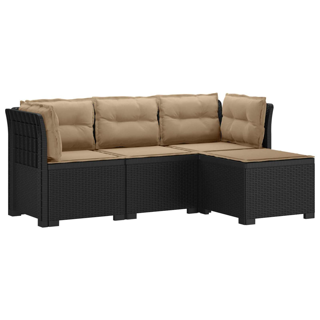 4-personers Have Sofa med Hynder Rattan Look PP Antracit