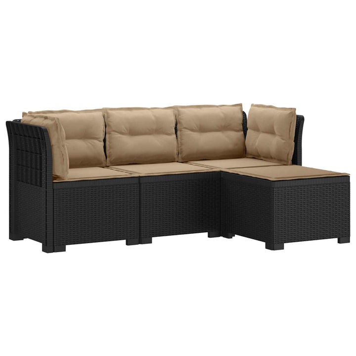 4-personers Have Sofa med Hynder Rattan Look PP Antracit