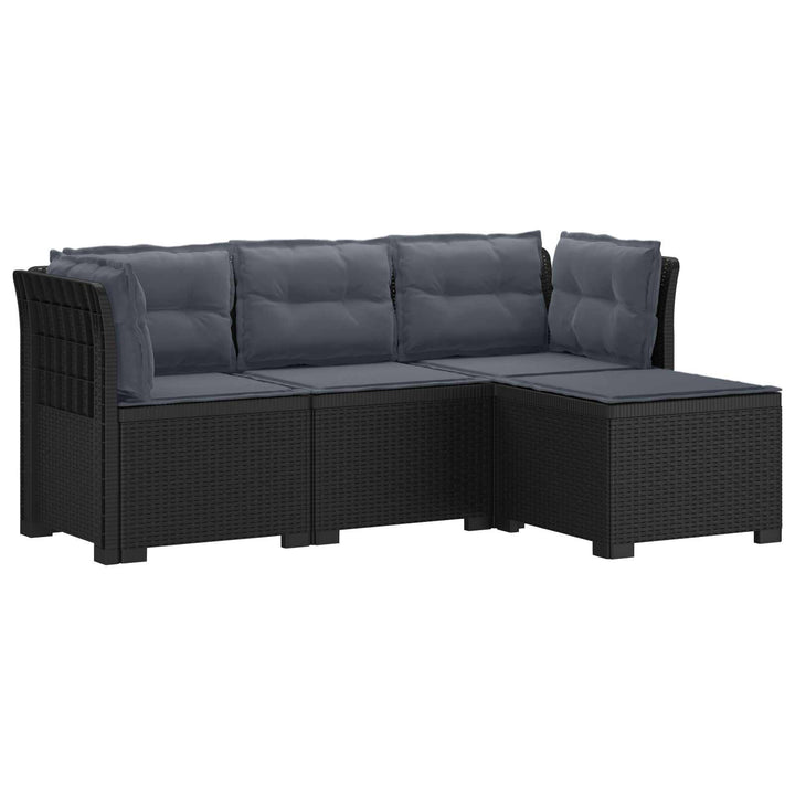 4-personers Have Sofa med Hynder Rattan Look PP Antracit