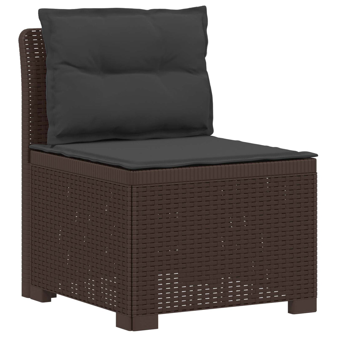 4-personers Have Sofa med Hynder Rattan Look PP Brun