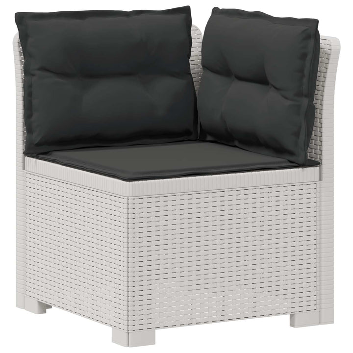 4-personers Have Sofa med Hynder Rattan Look PP Hvid