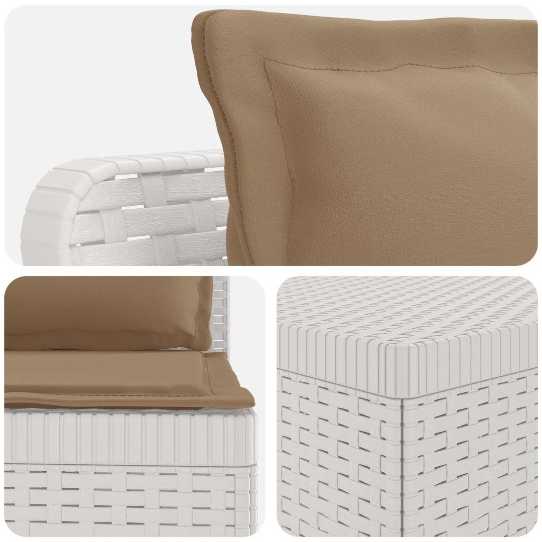 4-personers Have Sofa med Hynder Rattan Look PP Hvid