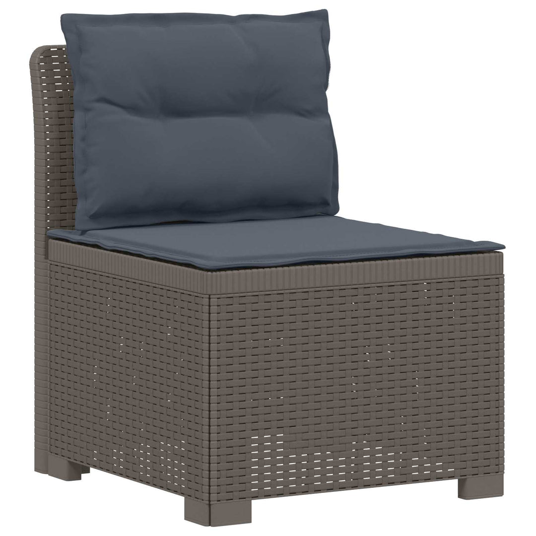 4-personers Have Sofa med Hynder Rattan Look PP Lysegrå