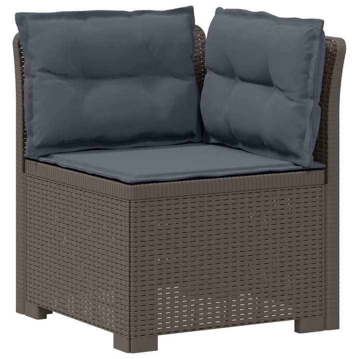 4-personers Have Sofa med Hynder Rattan Look PP Lysegrå