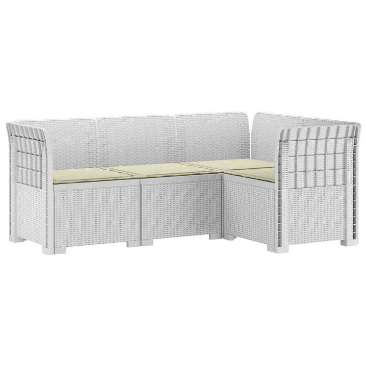 4-Persons Have Sofa med Puder Rattan Look PP Hvid