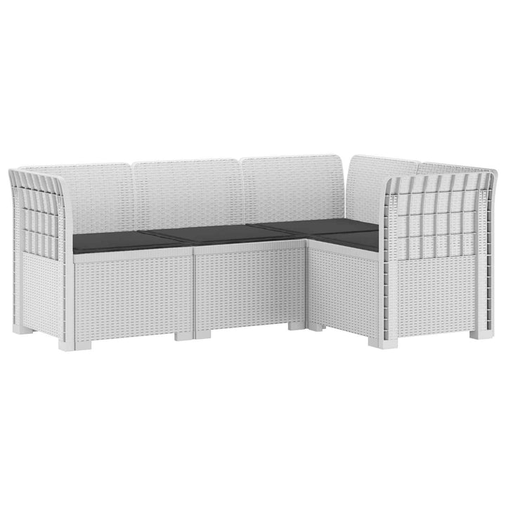 4-Persons Have Sofa med Puder Rattan Look PP Hvid