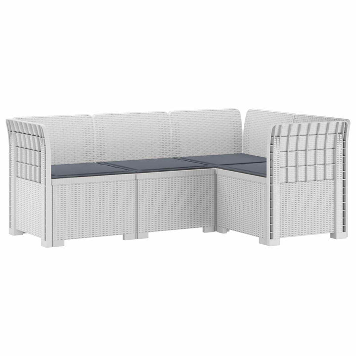 4-Persons Have Sofa med Puder Rattan Look PP Hvid