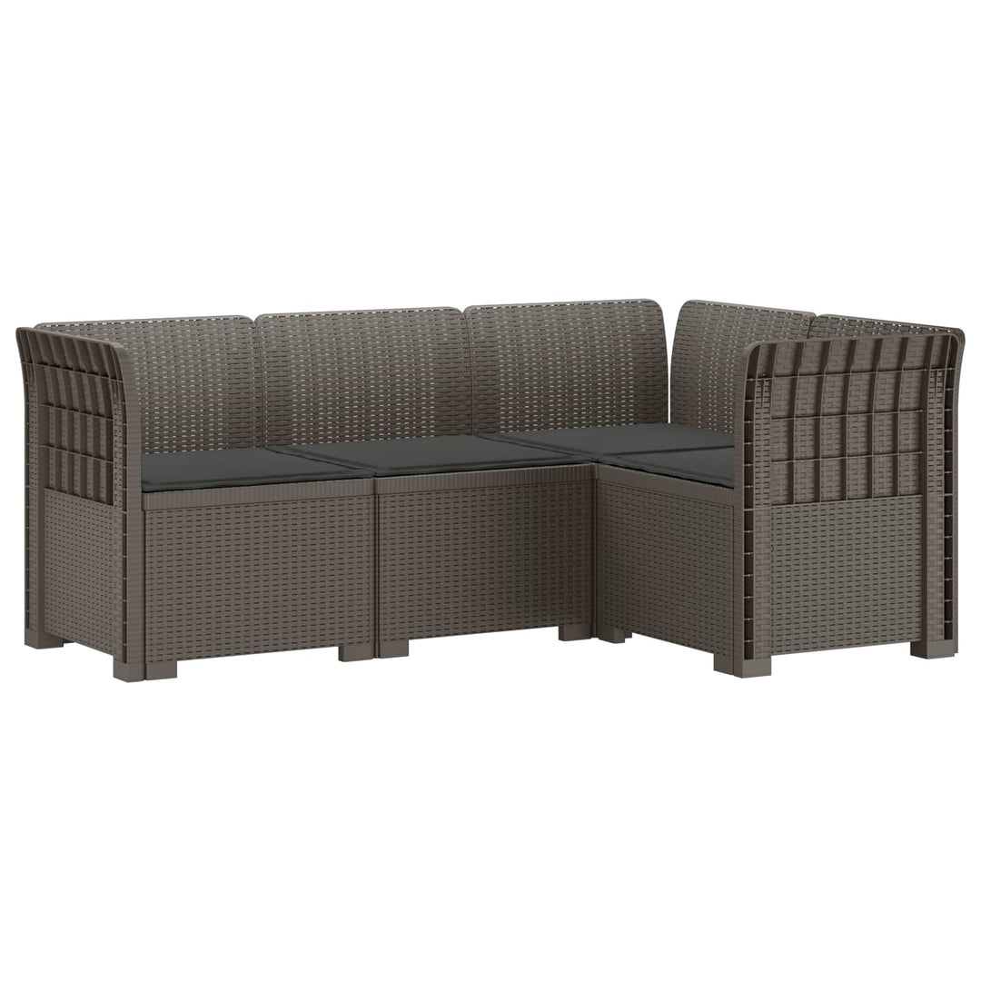4-Persons Have Sofa med Puder Rattan Look PP Lysegrå