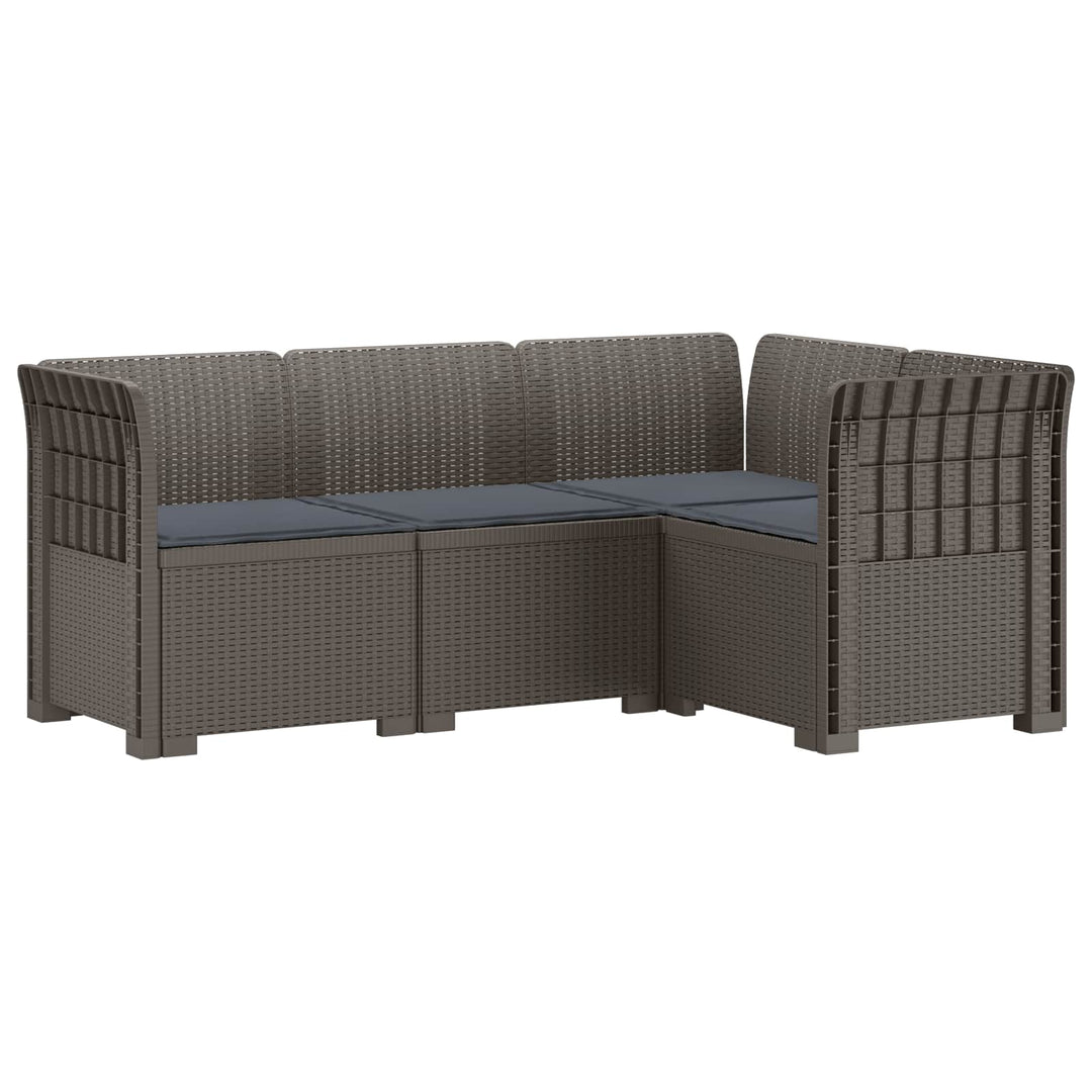 4-Persons Have Sofa med Puder Rattan Look PP Lysegrå