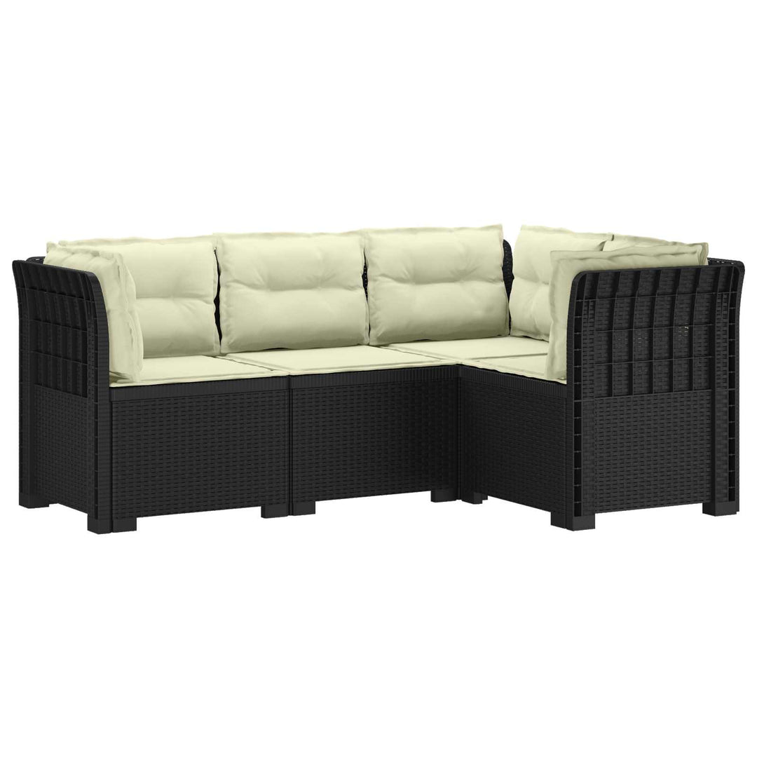 4-Persons Have Sofa med Puder Rattan Look PP Antracit