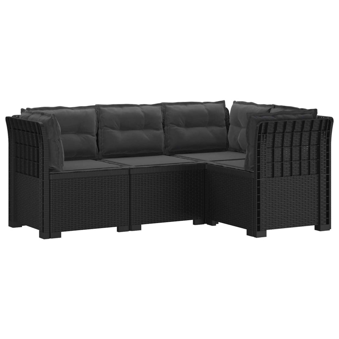 4-Persons Have Sofa med Puder Rattan Look PP Antracit