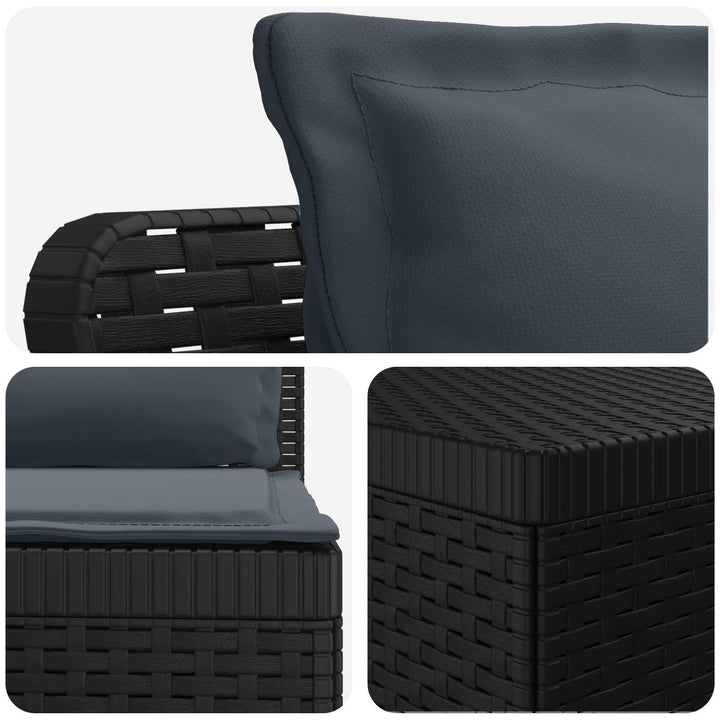 4-Persons Have Sofa med Puder Rattan Look PP Antracit