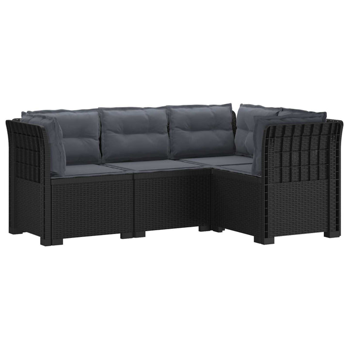 4-Persons Have Sofa med Puder Rattan Look PP Antracit