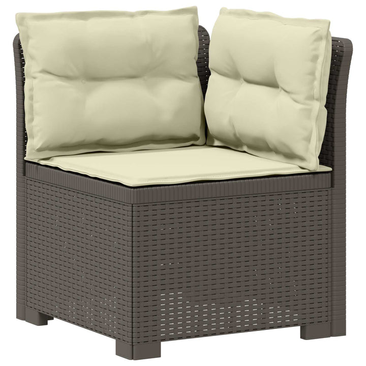 4-Persons Have Sofa med Puder Rattan Look PP Lysegrå