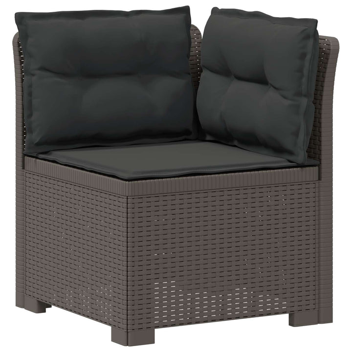 4-Persons Have Sofa med Puder Rattan Look PP Lysegrå
