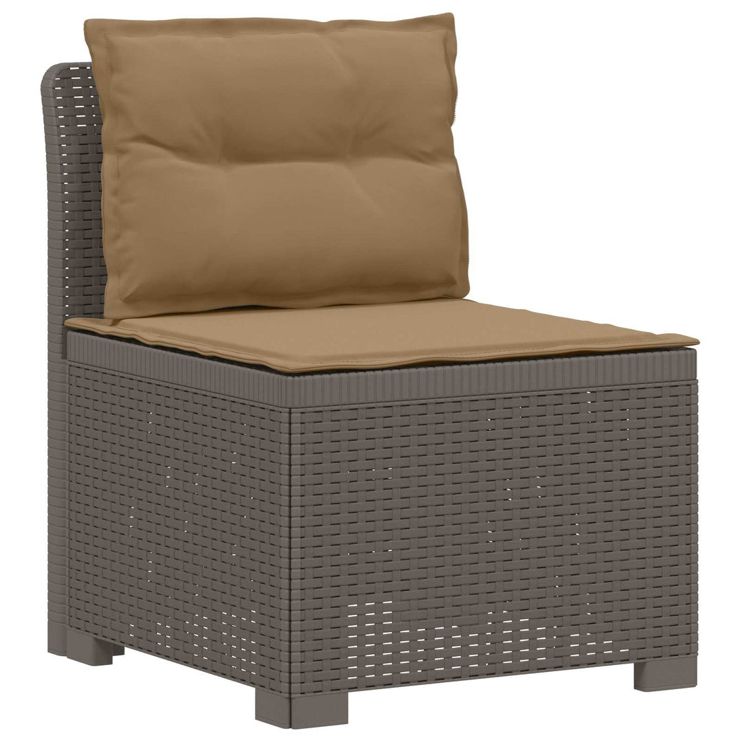 4-Persons Have Sofa med Puder Rattan Look PP Lysegrå